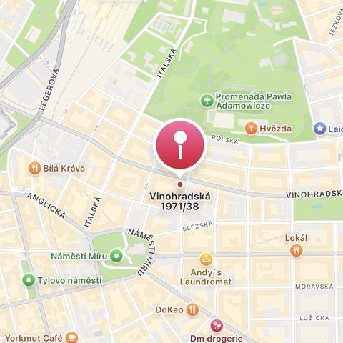 Mapa - Vinohradska 38, Praha 2